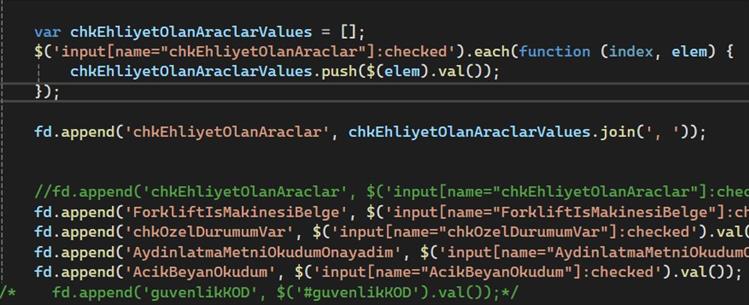 Jquery join(', ') ile Array Dizesini Sitring e dönüştürmek , jquery array