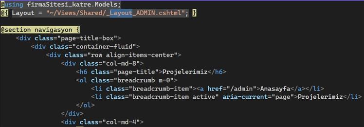 MVC Layout seçim,MVC Layout değiştirme, MVC Layout choose,MVC Layout change